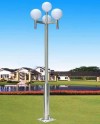 Cột đèn sân vườn DH/INOX 3+1 CAU THUY TINH